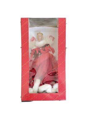 Dillard's Trimmings Red Christmas Angel Tree Or Table Topper Bouquet Flowers 21”